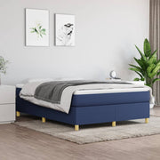 Boxspring sengeramme 140x190 cm stof blå