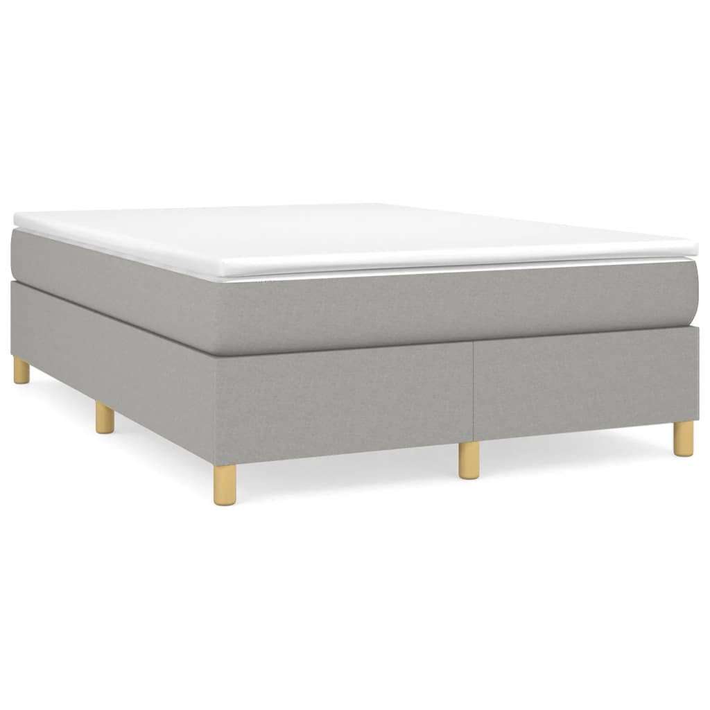 Boxspring sengeramme 140x200 cm stof lysegrå