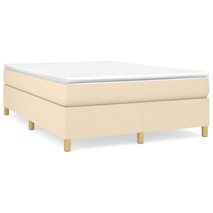 Boxspring sengeramme 140x200 cm stof cremefarvet