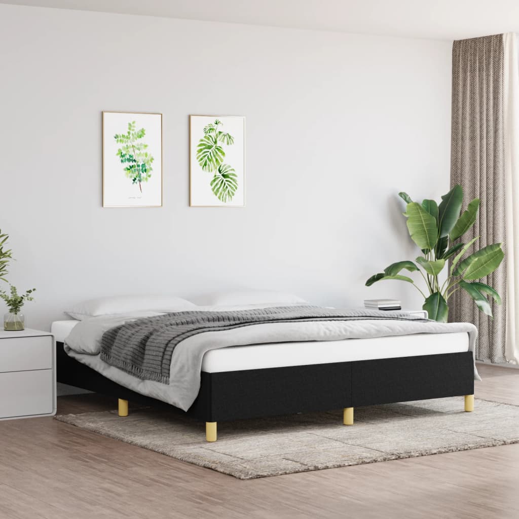 Boxspring sengeramme 160x200 cm stof sort billede