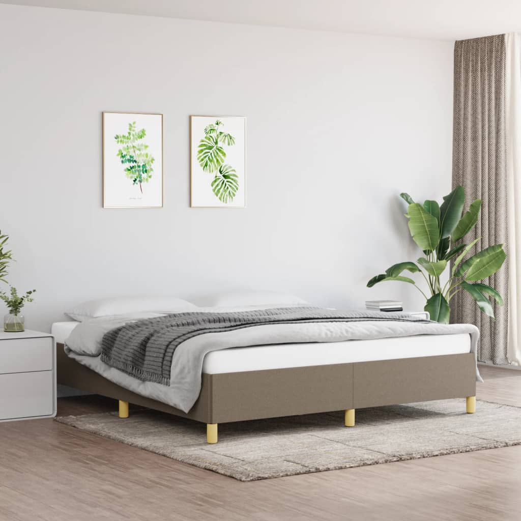 Boxspring sengeramme 160x200 cm stof gråbrun billede