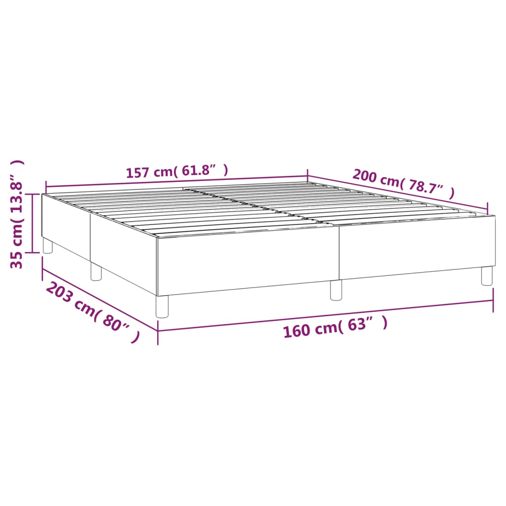 Boxspring sengeramme 160x200 cm stof cremefarvet