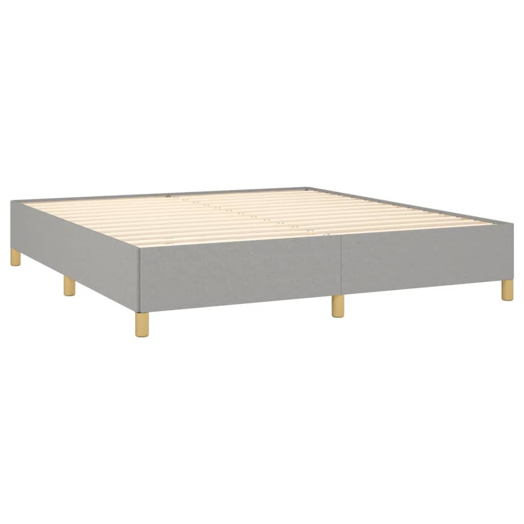Boxspring sengeramme 180x200 cm stof lysegrå