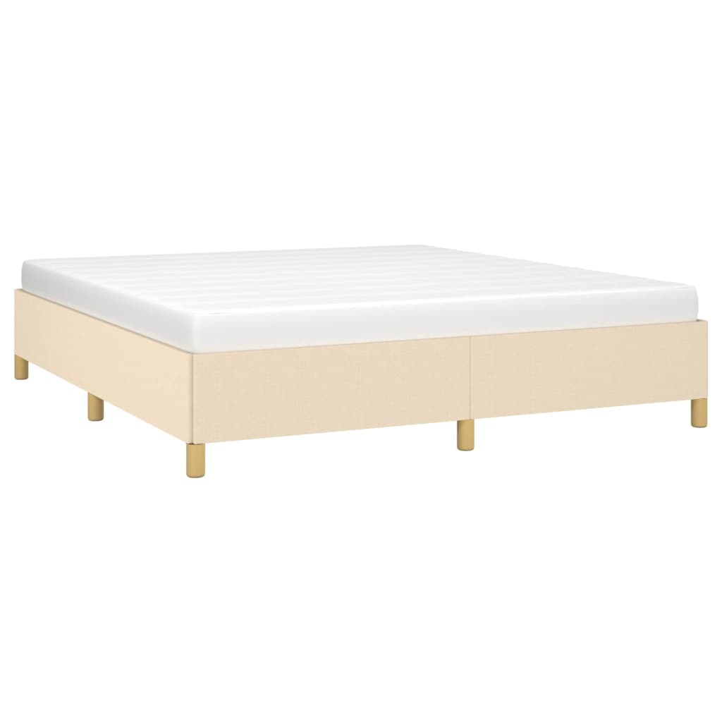 Boxspring sengeramme 180x200 cm stof cremefarvet