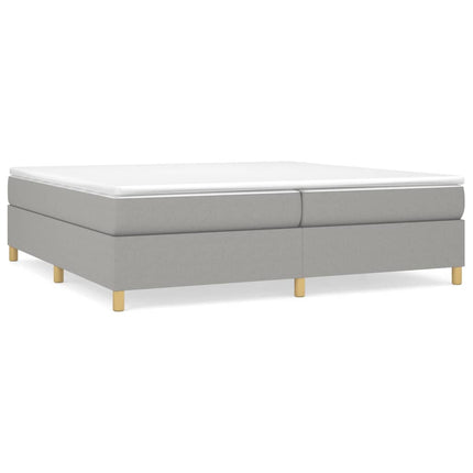 Boxspring sengeramme 200x200 cm stof lysegrå