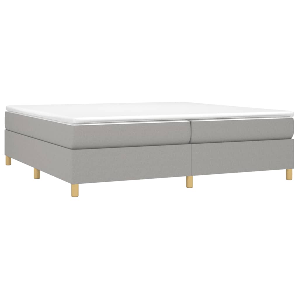 Boxspring sengeramme 200x200 cm stof lysegrå