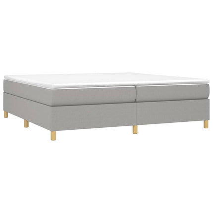 Boxspring sengeramme 200x200 cm stof lysegrå