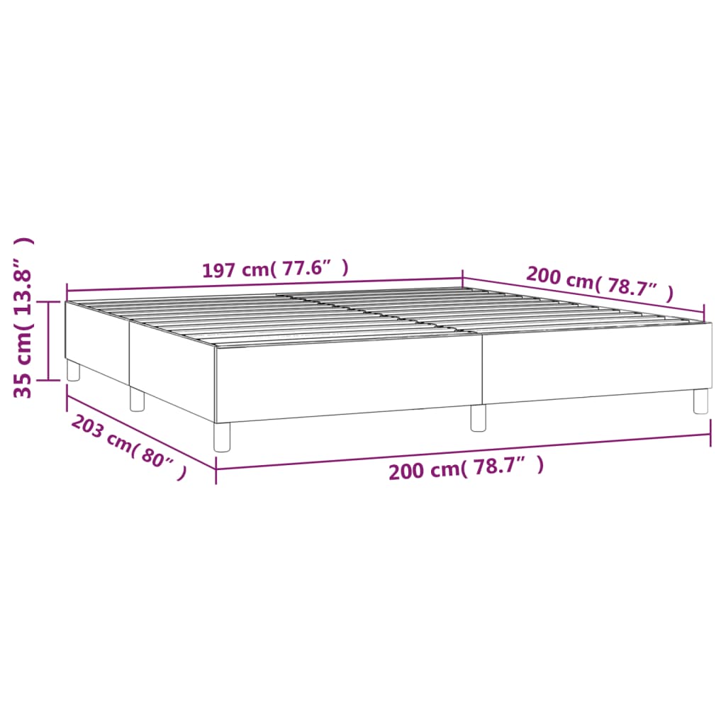 Boxspring sengeramme 200x200 cm stof mørkegrå