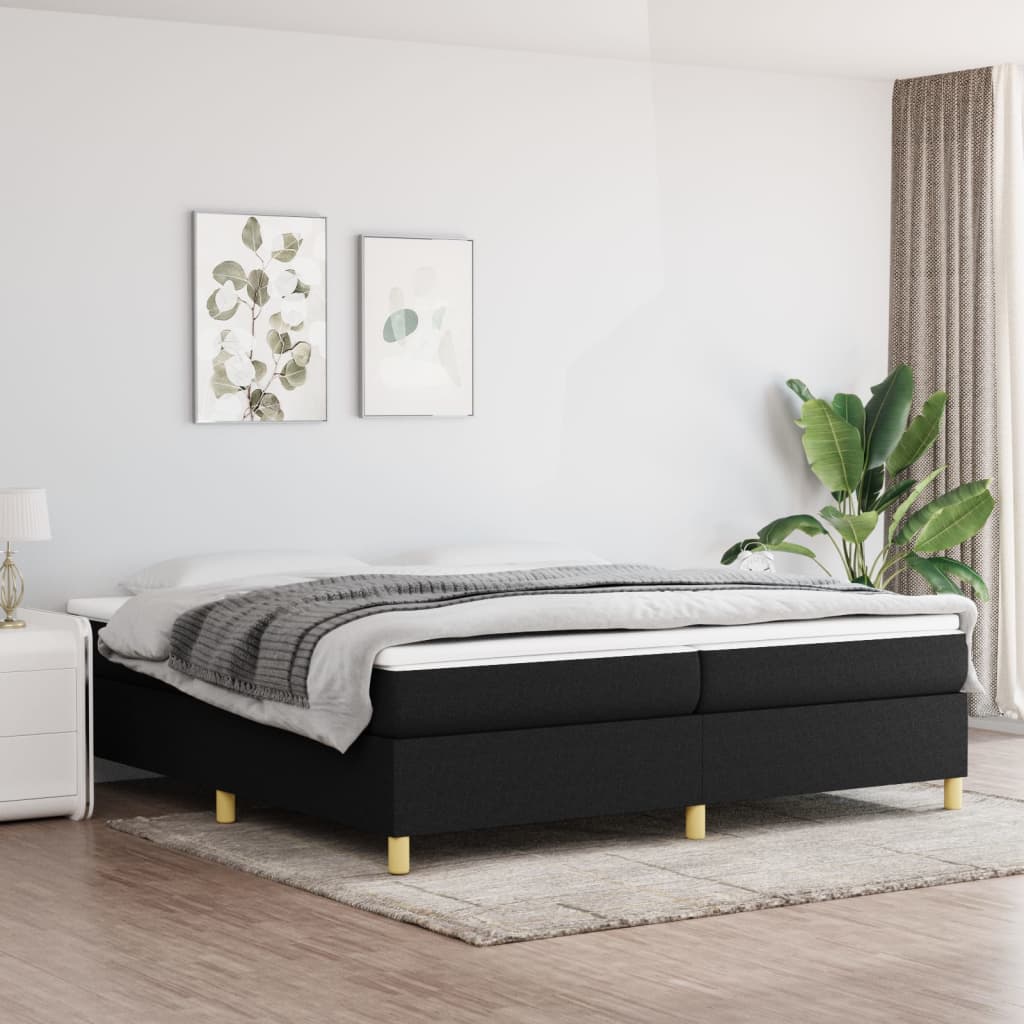 Boxspring sengeramme 200x200 cm stof sort billede