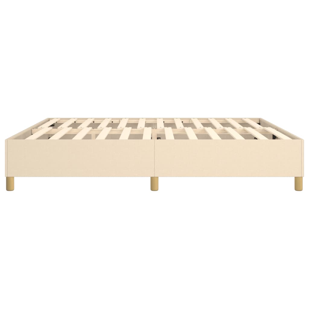 Boxspring sengeramme 200x200 cm stof cremefarvet