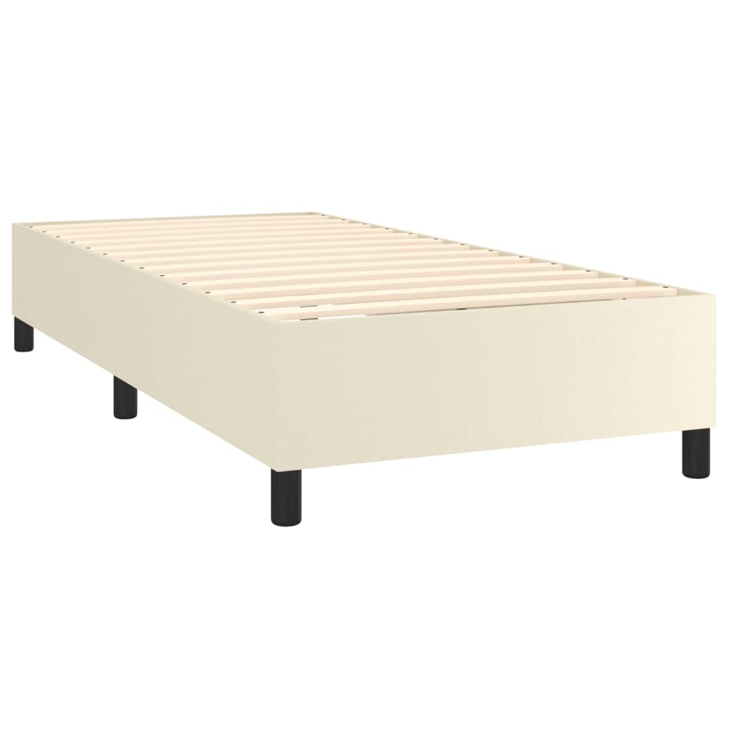 Boxspring sengeramme 80x200 cm kunstlæder cremefarvet