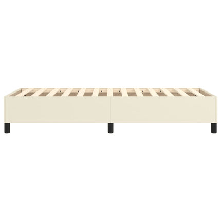 Boxspring sengeramme 80x200 cm kunstlæder cremefarvet
