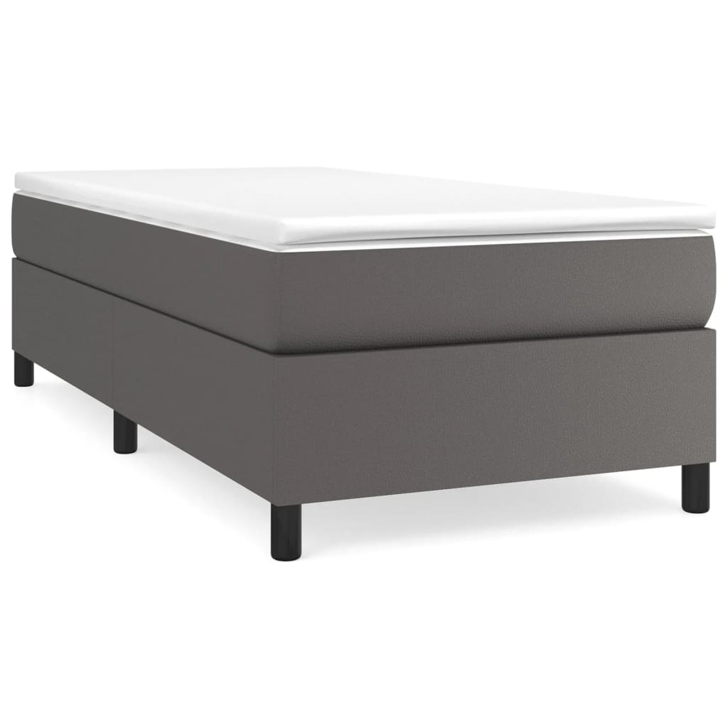 Boxspring sengeramme 80x200 cm kunstlæder grå