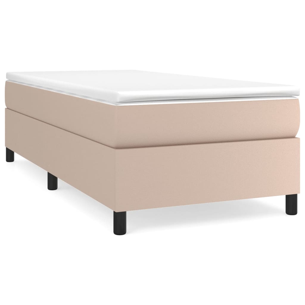 Boxspring sengeramme 80x200 cm kunstlæder cappuccinofarvet