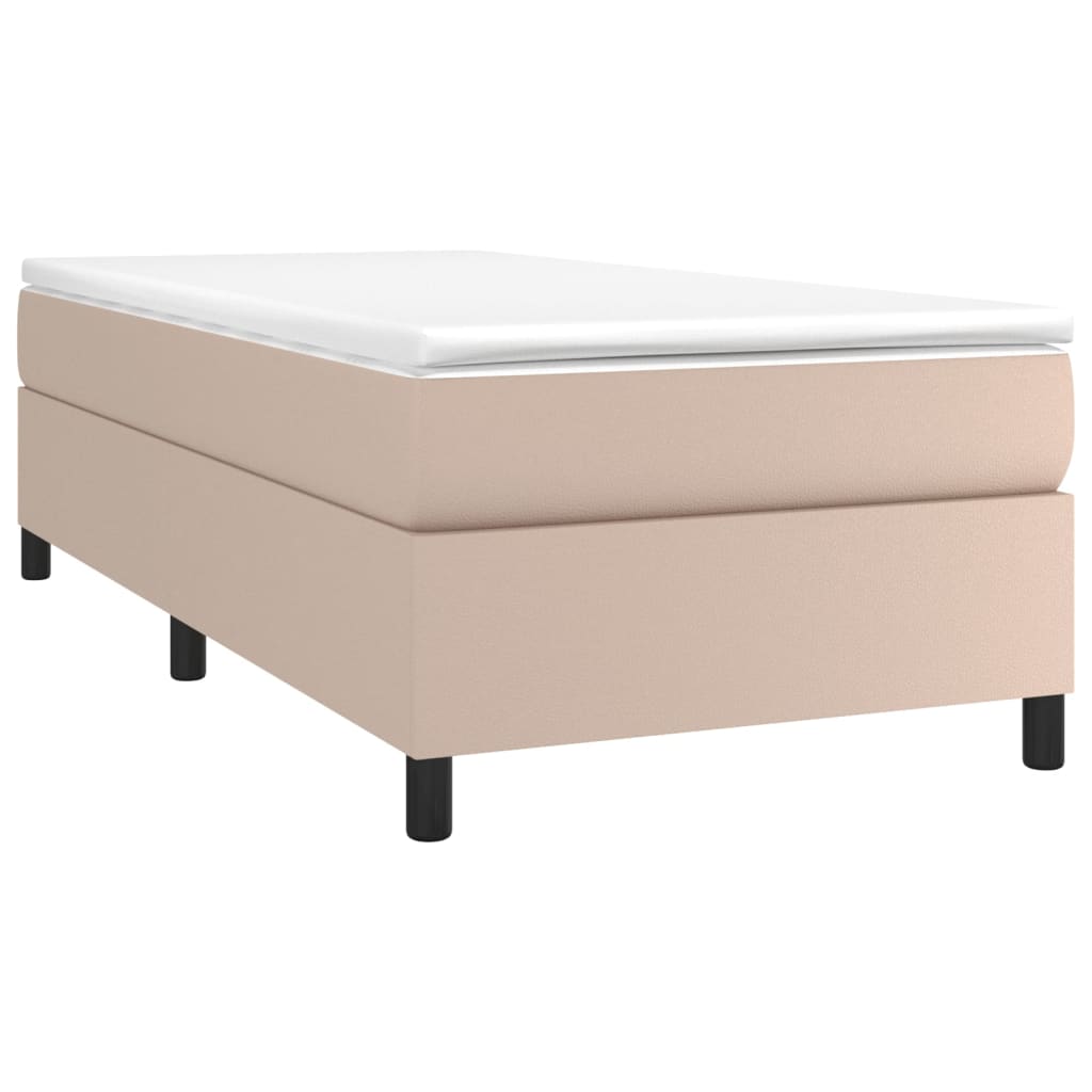 Boxspring sengeramme 80x200 cm kunstlæder cappuccinofarvet