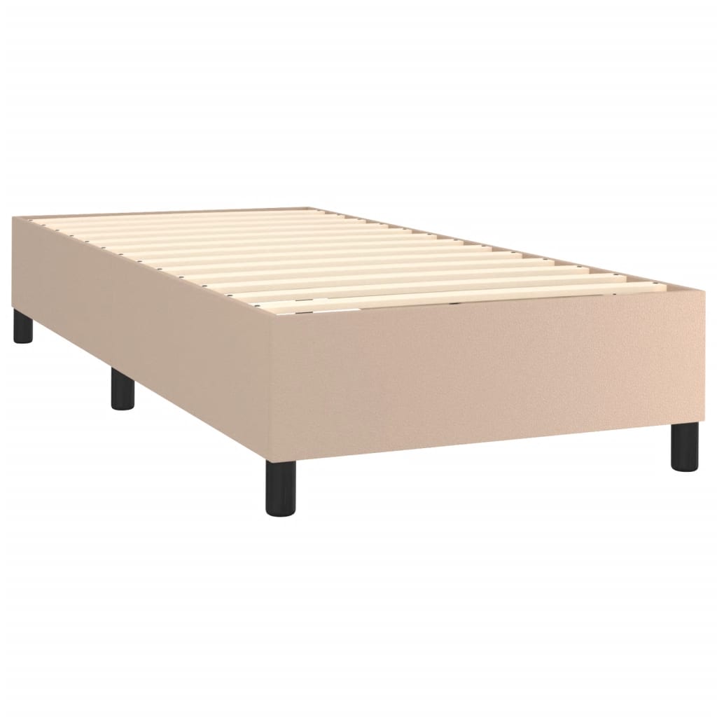 Boxspring sengeramme 80x200 cm kunstlæder cappuccinofarvet