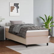 Boxspring sengeramme 80x200 cm kunstlæder cappuccinofarvet