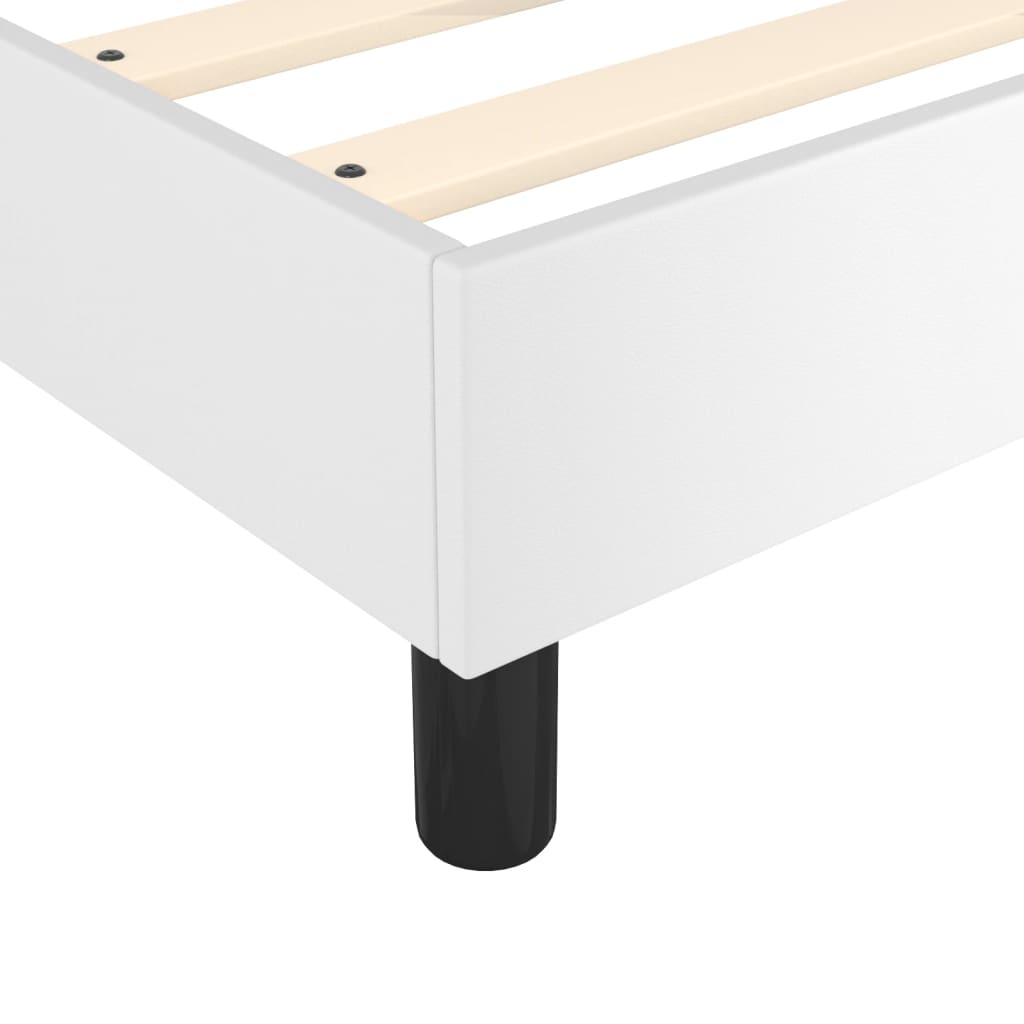 Boxspring sengeramme 90x190 cm kunstlæder hvid