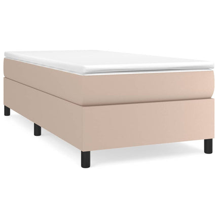 Boxspring sengeramme 90x190 cm kunstlæder cappuccinofarvet