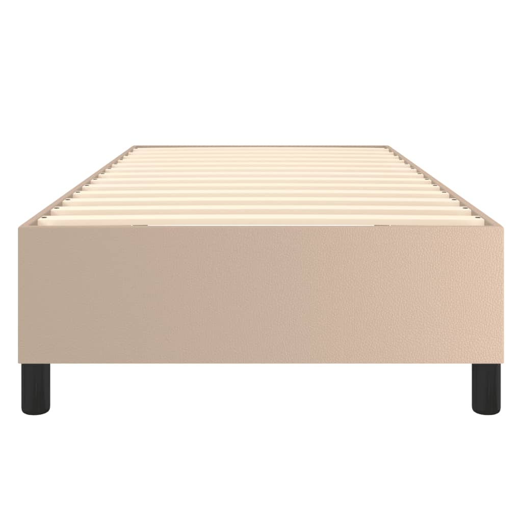Boxspring sengeramme 90x190 cm kunstlæder cappuccinofarvet