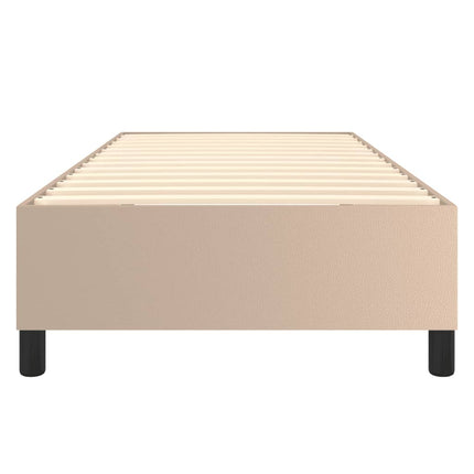 Boxspring sengeramme 90x190 cm kunstlæder cappuccinofarvet