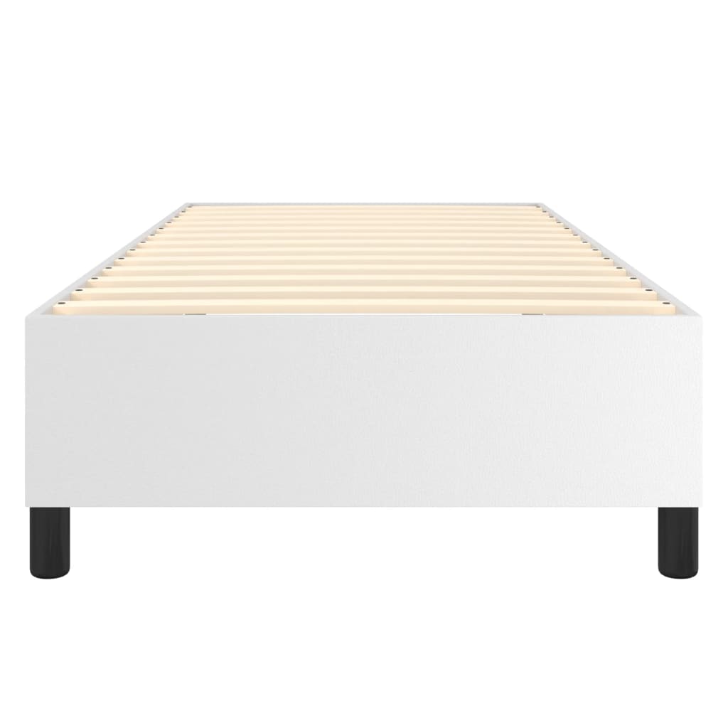 Boxspring sengeramme 90x200 cm kunstlæder hvid