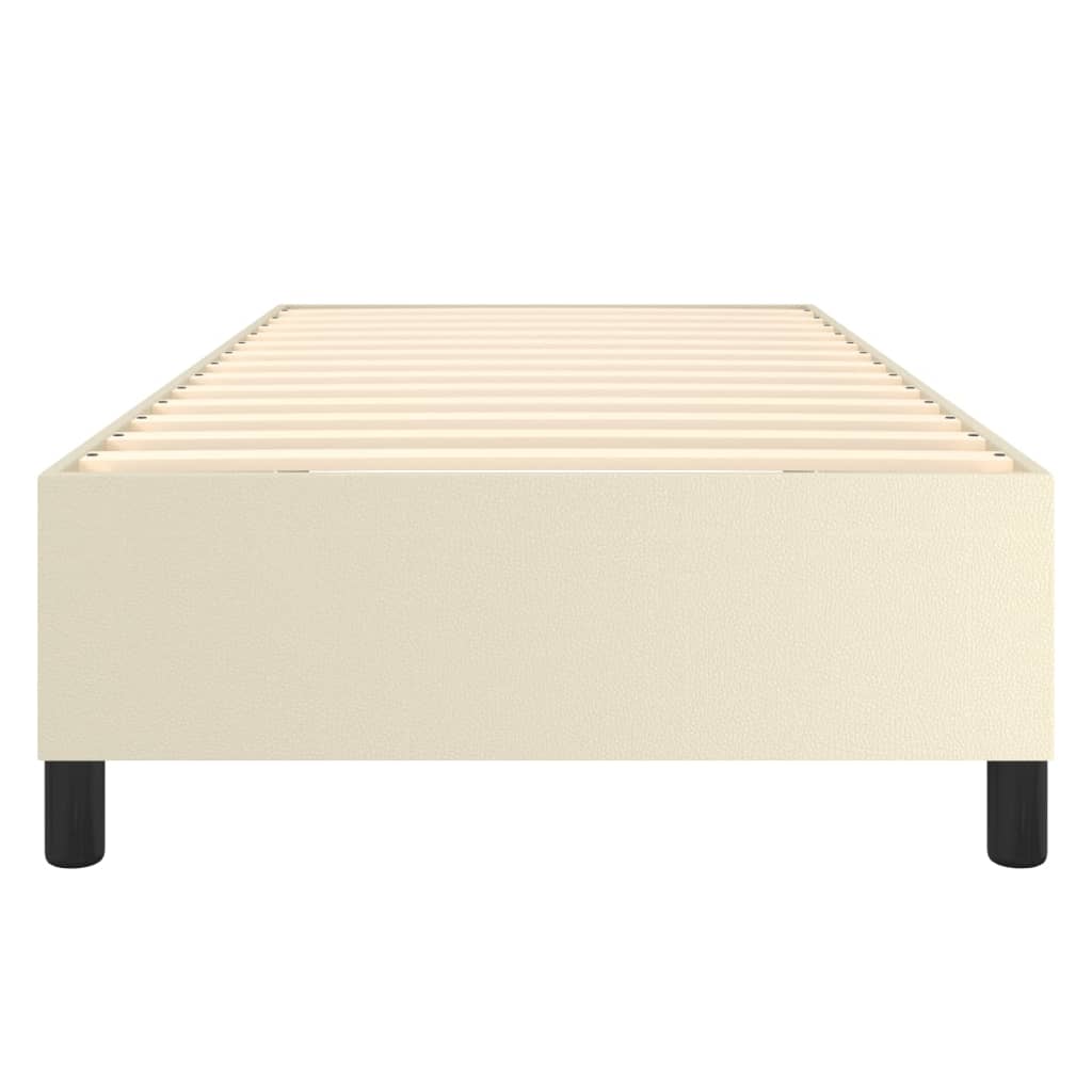 Boxspring sengeramme 90x200 cm kunstlæder cremefarvet