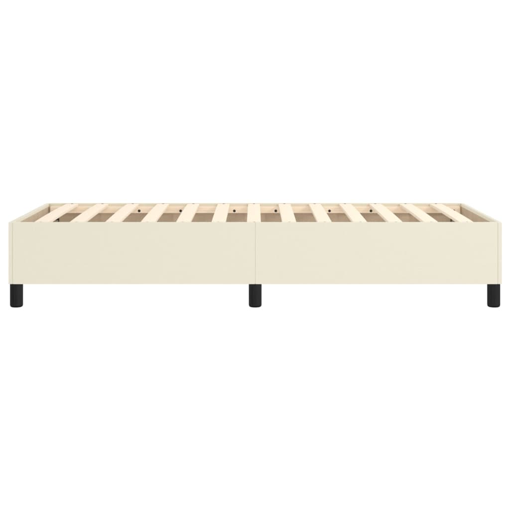 Boxspring sengeramme 90x200 cm kunstlæder cremefarvet