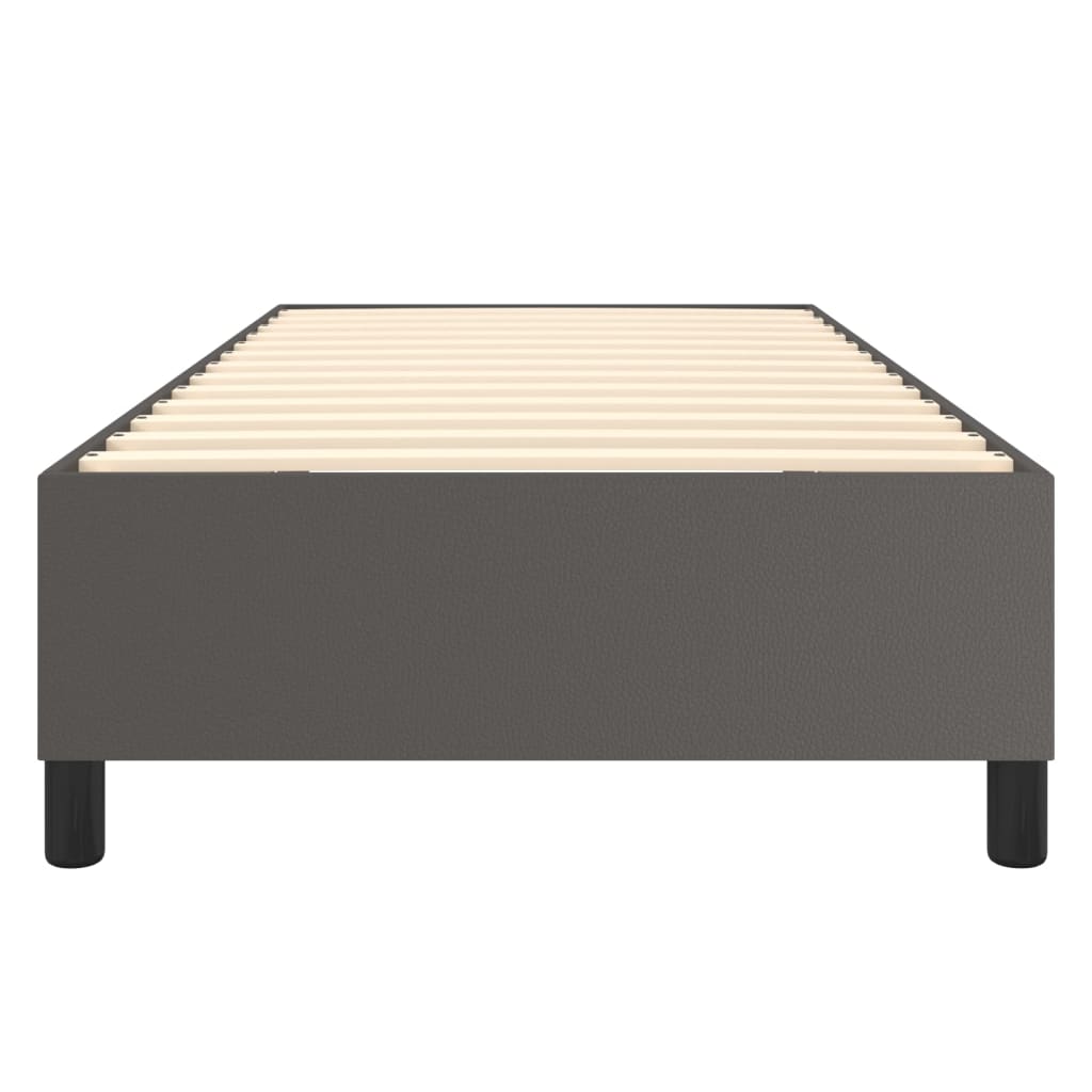 Boxspring sengeramme 90x200 cm kunstlæder grå