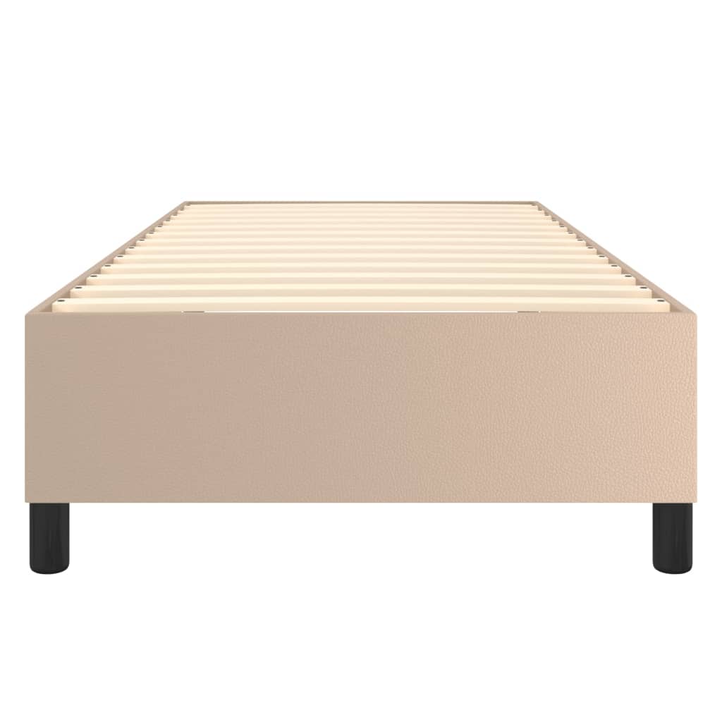 Boxspring sengeramme 90x200 cm kunstlæder cappuccinofarvet