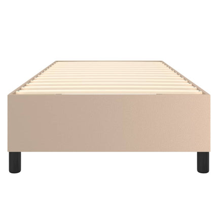 Boxspring sengeramme 90x200 cm kunstlæder cappuccinofarvet