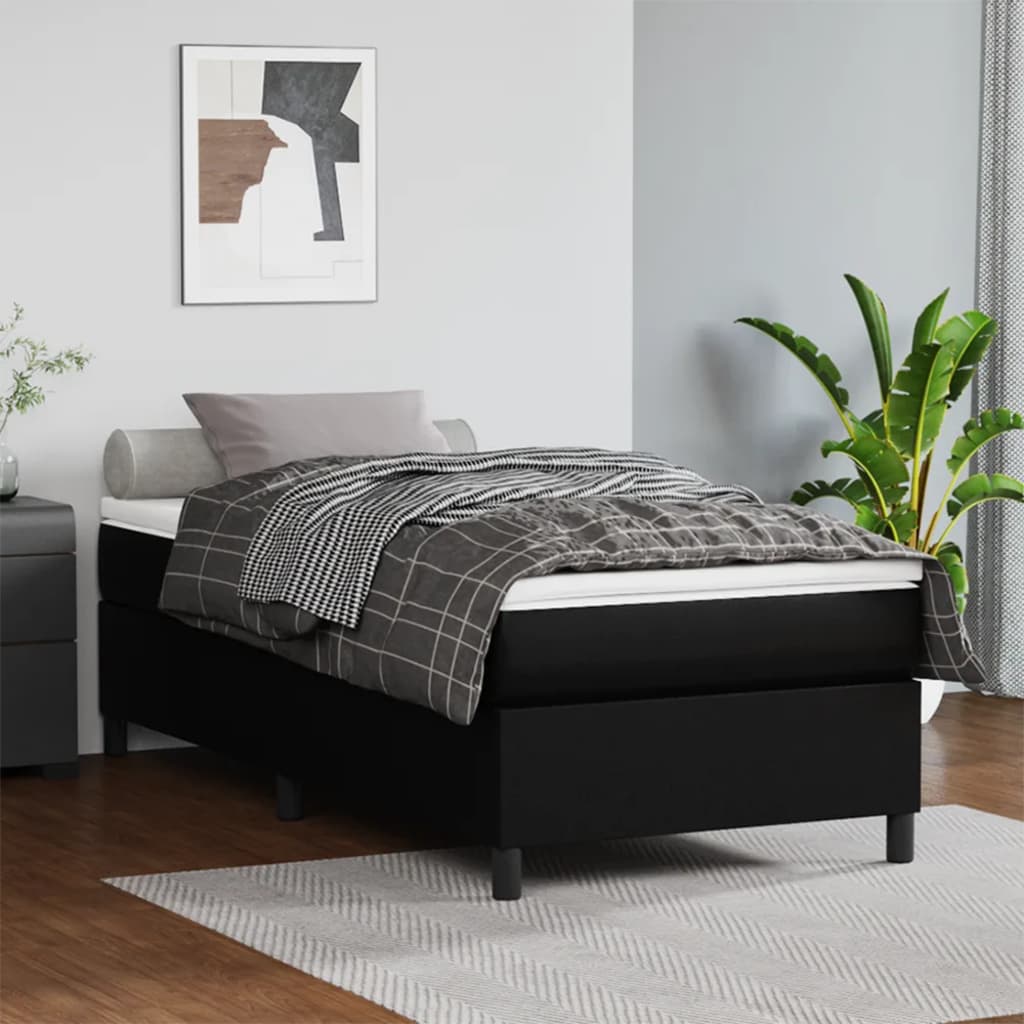 Boxspring sengeramme 100x200 cm kunstlæder sort