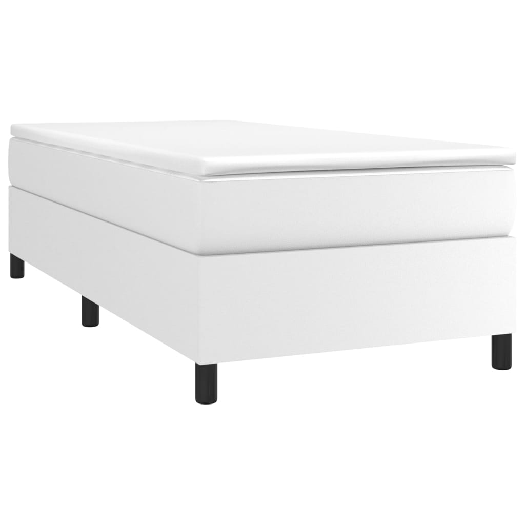 Boxspring sengeramme 100x200 cm kunstlæder hvid