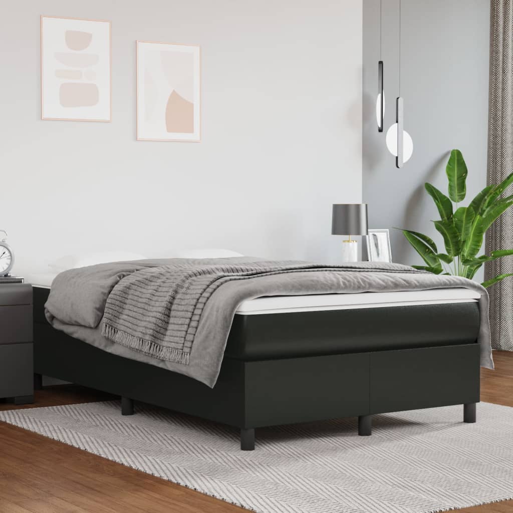 Boxspring sengeramme 120x200 cm kunstlæder sort billede