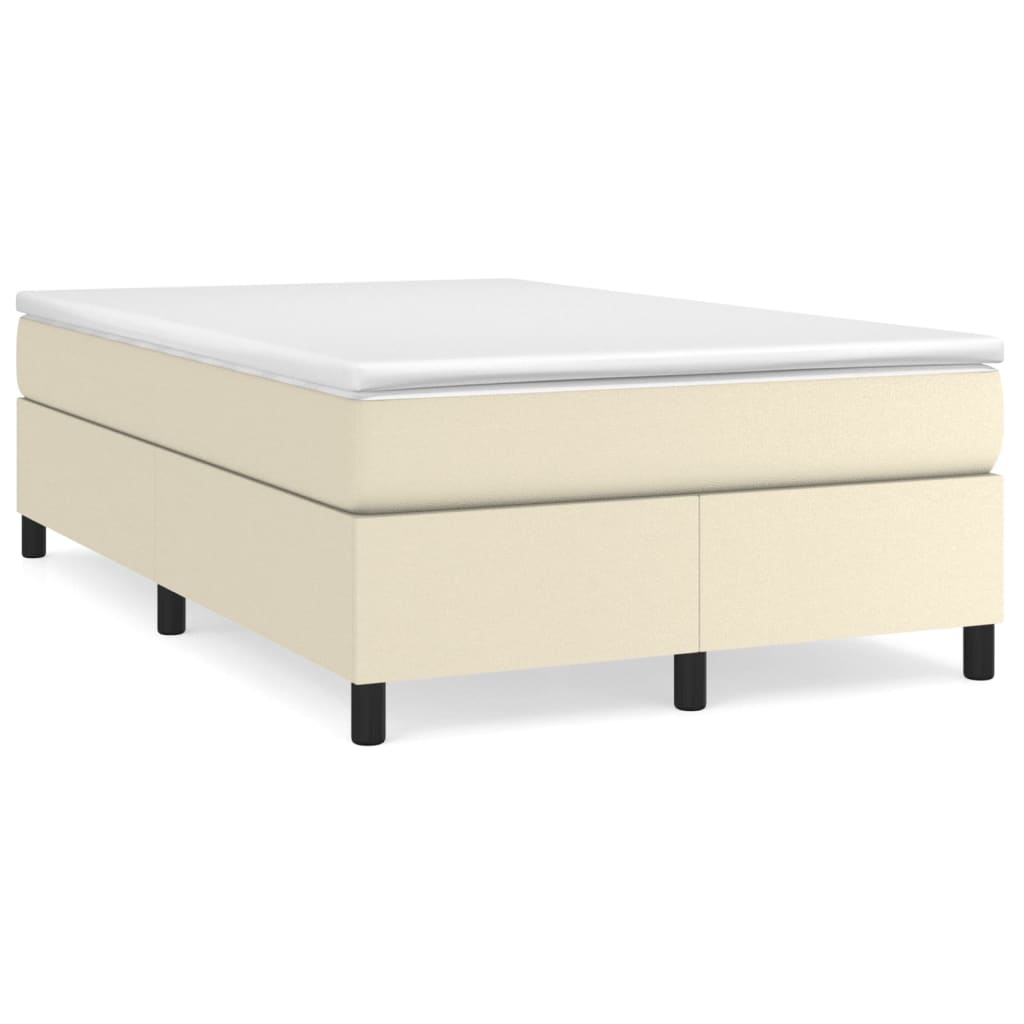 Boxspring sengeramme 120x200 cm kunstlæder cremefarvet
