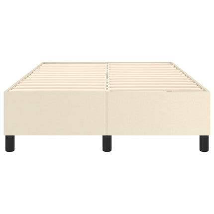 Boxspring sengeramme 120x200 cm kunstlæder cremefarvet