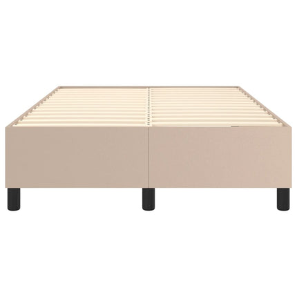 Boxspring sengeramme 120x200 cm kunstlæder cappuccinofarvet