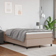 Boxspring sengeramme 120x200 cm kunstlæder cappuccinofarvet