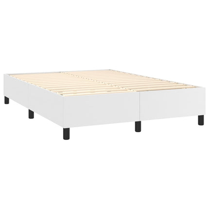 Boxspring sengeramme 140x190 cm kunstlæder hvid