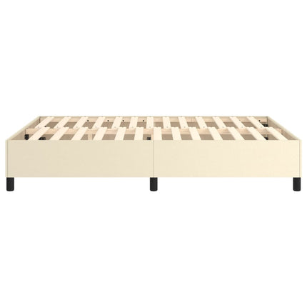 Boxspring sengeramme 140x190 cm kunstlæder cremefarvet