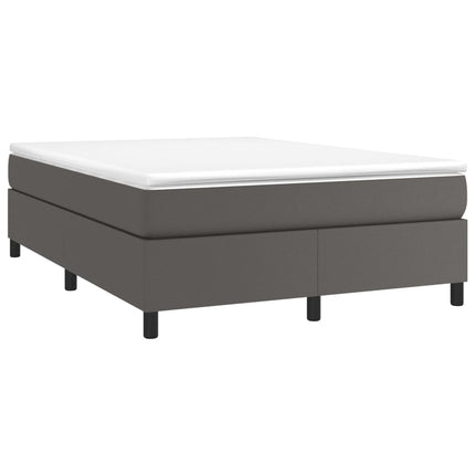 Boxspring sengeramme 140x190 cm kunstlæder grå
