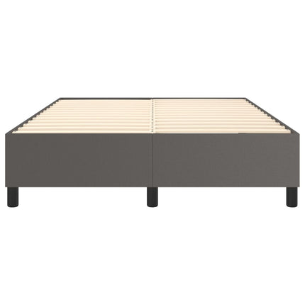 Boxspring sengeramme 140x190 cm kunstlæder grå