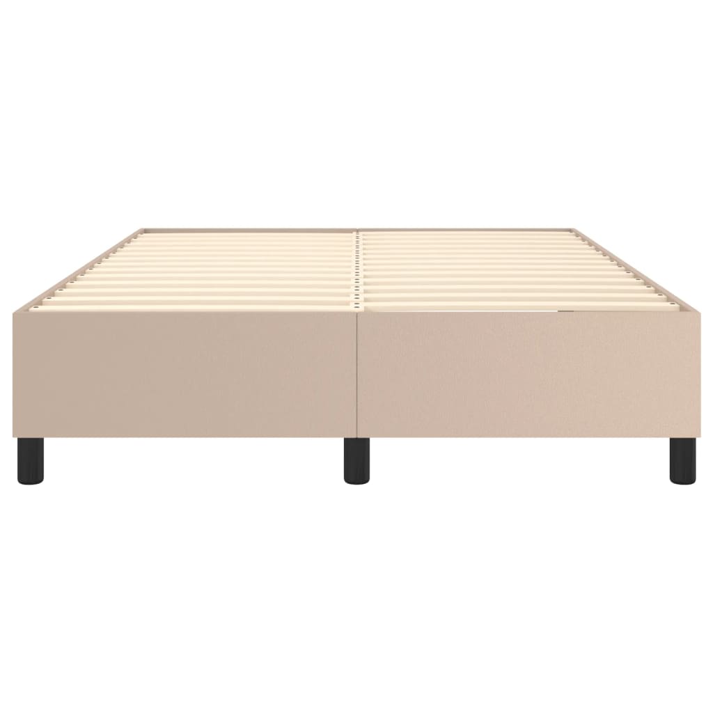 Boxspring sengeramme 140x190 cm kunstlæder cappuccinofarvet