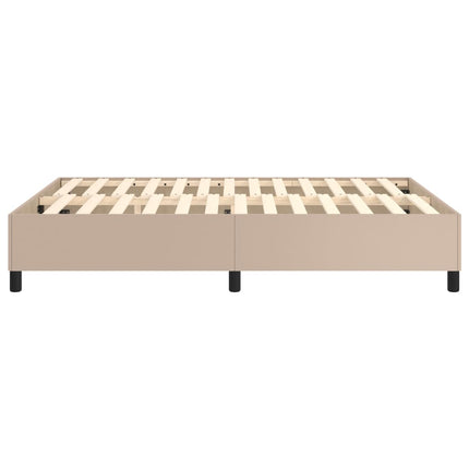Boxspring sengeramme 140x190 cm kunstlæder cappuccinofarvet