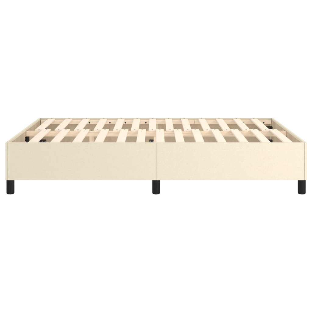 Boxspring sengeramme 140x200 cm kunstlæder cremefarvet