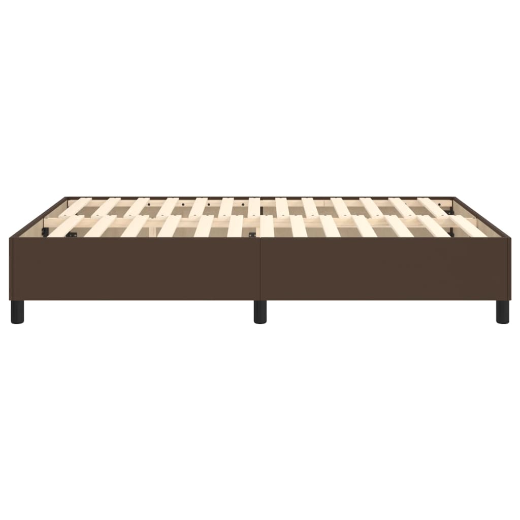 Boxspring sengeramme 140x200 cm kunstlæder brun