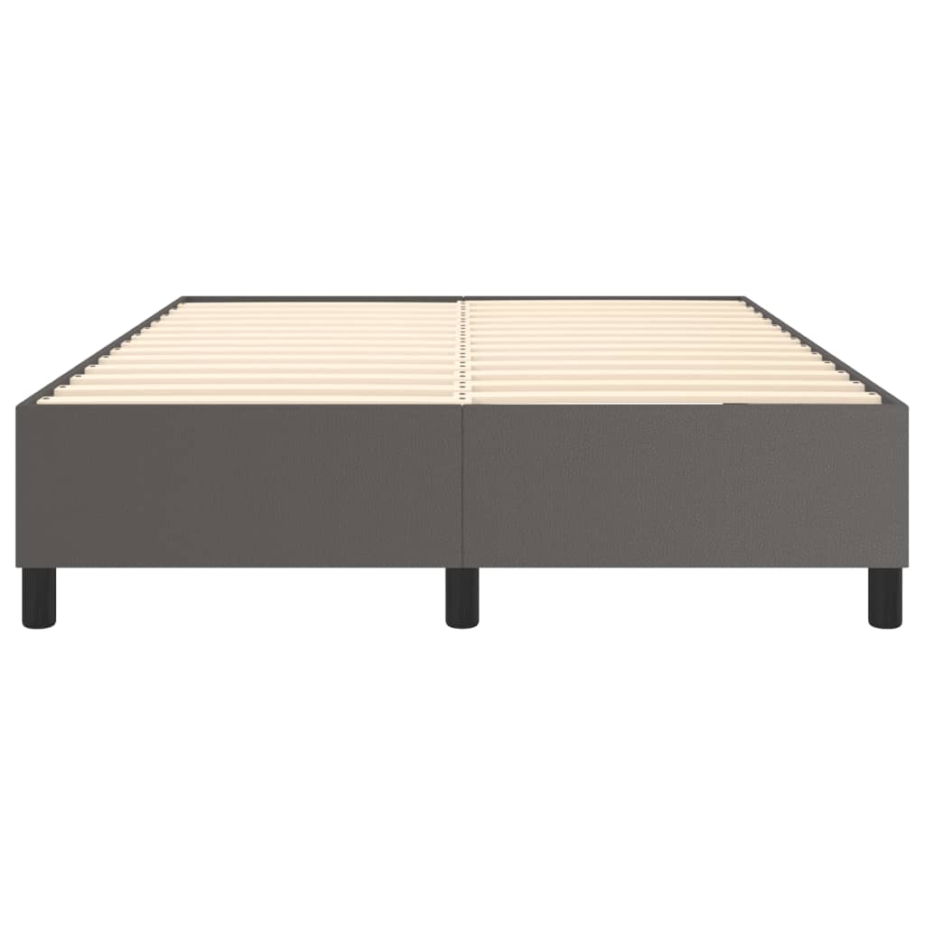 Boxspring sengeramme 140x200 cm kunstlæder grå