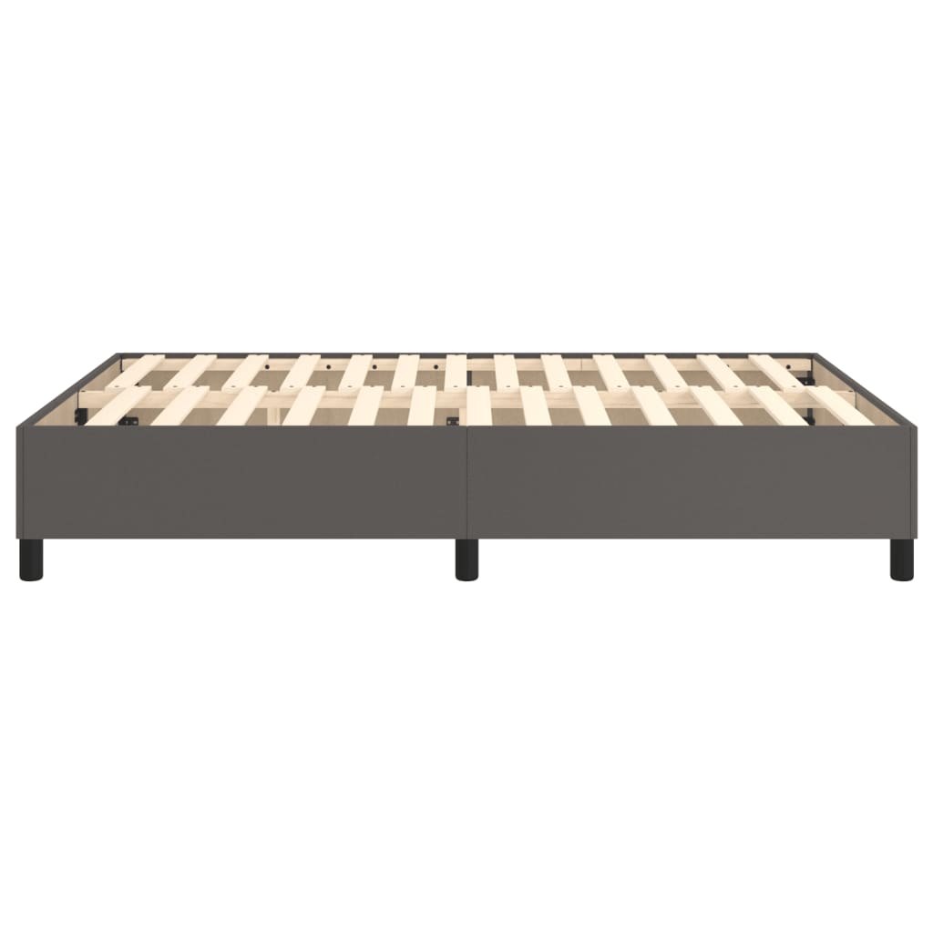 Boxspring sengeramme 140x200 cm kunstlæder grå