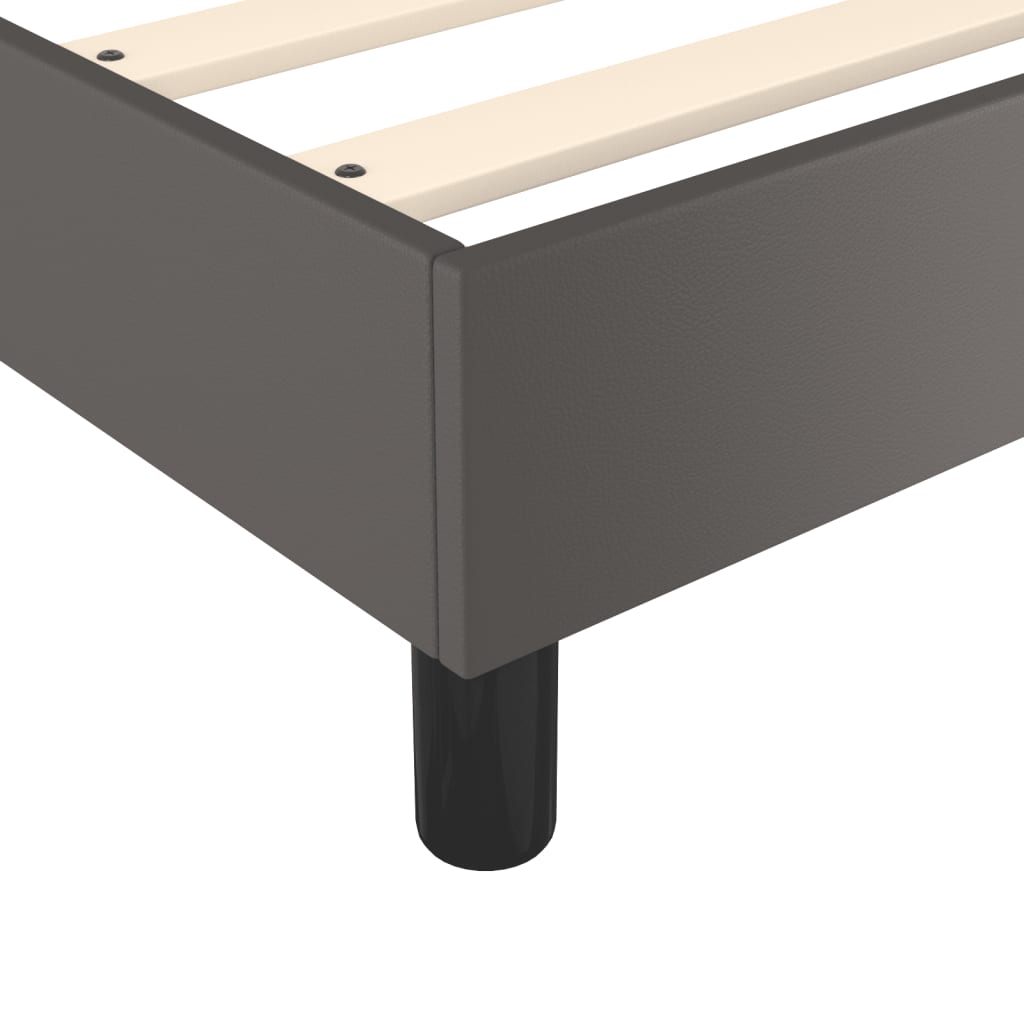 Boxspring sengeramme 140x200 cm kunstlæder grå