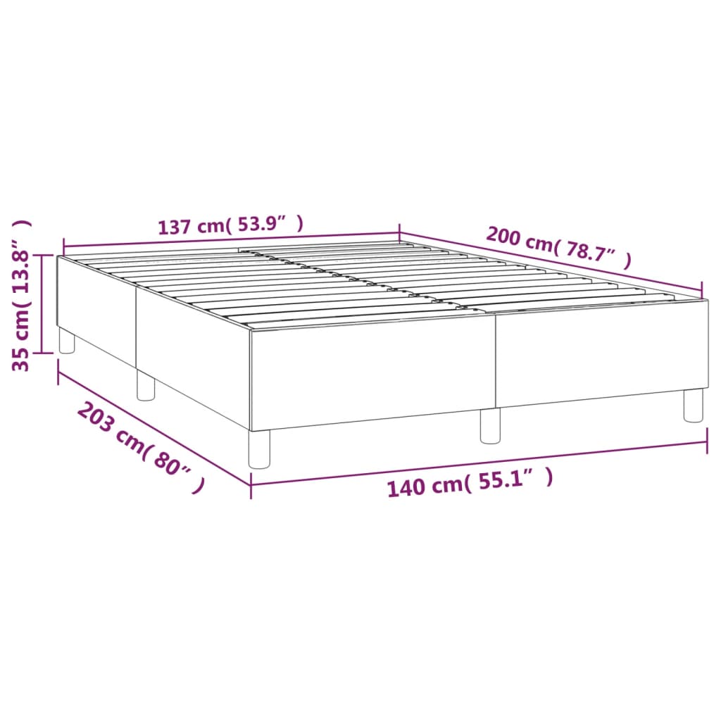 Boxspring sengeramme 140x200 cm kunstlæder grå
